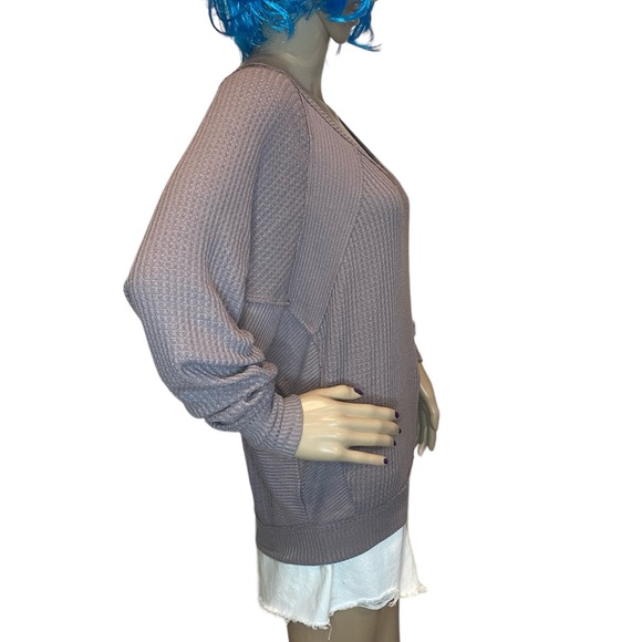 Free People We the Free Santa Clara Thermal Waffle Knit Top Shirt Size XS EUC - Picture 4 of 7
